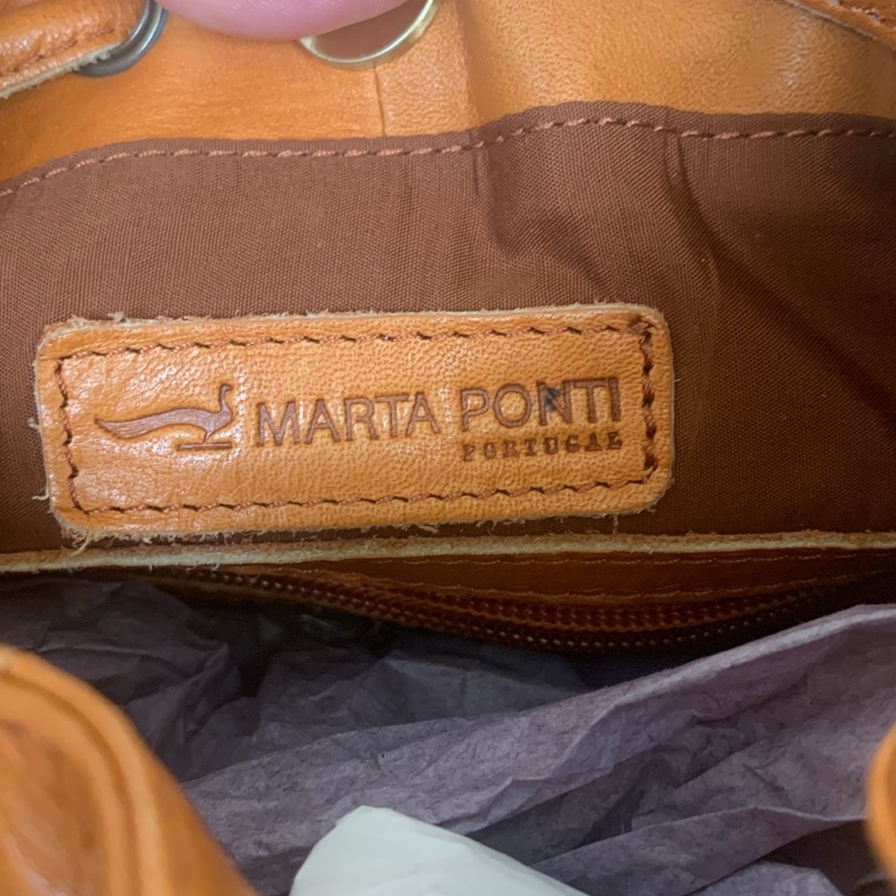 Martha Ponti Portugal Orangish tan Woven Leather Shoulder Bag - Picture 4 of 8